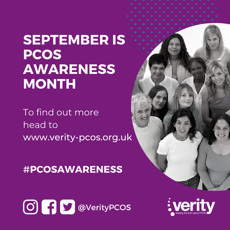 September is PCOS Awareness month. To find out more head to www.verity-pcos.org.uk #PCOSAwareness